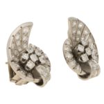 Art Deco Inspired Platinum & Diamond Stud Earrings