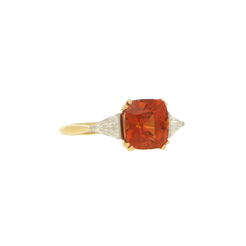Spessarite Garnet and diamond ring