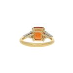 Spessarite Garnet and diamond ring
