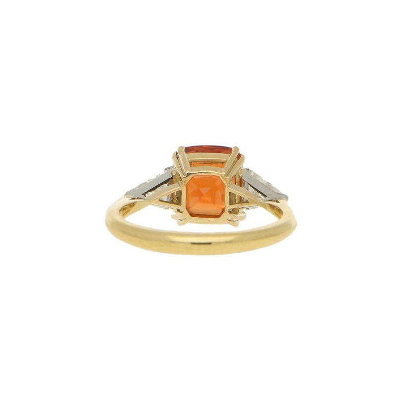Spessarite Garnet and diamond ring