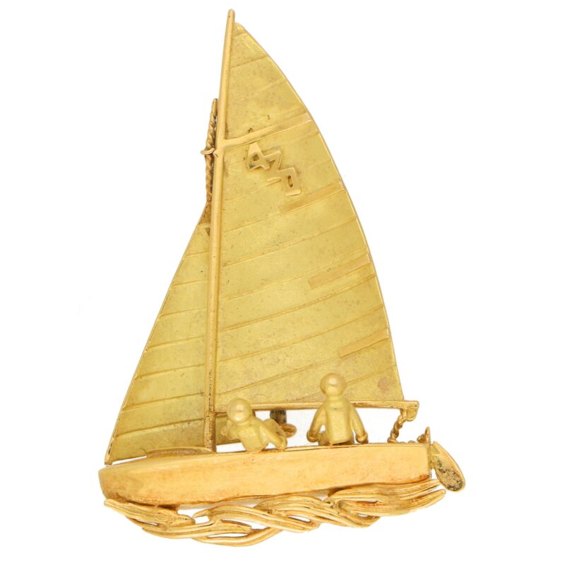 Yellow Gold Sailing Brooch