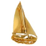 Yellow Gold Sailing Brooch