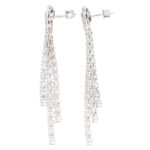 Three Row Diamond Drop Earrings