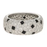 Vintage Cartier Pelàge Ring in 18ct White Gold, Diamonds & Onyx
