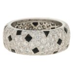 Vintage Cartier Pelàge Ring in 18ct White Gold, Diamonds & Onyx