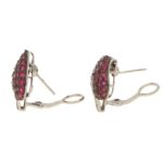 Ruby and Diamond Leaf Earrings