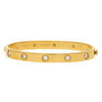 Cartier Full Diamond Love Bracelet Size 17