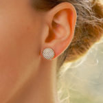 Diamond Button Earrings