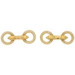 Cartier Double Sided Diamond Circle Snaffle Cufflinks