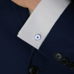 Mother-of-Pearl, Sapphire and Enamel Cufflinks Sterling Silver