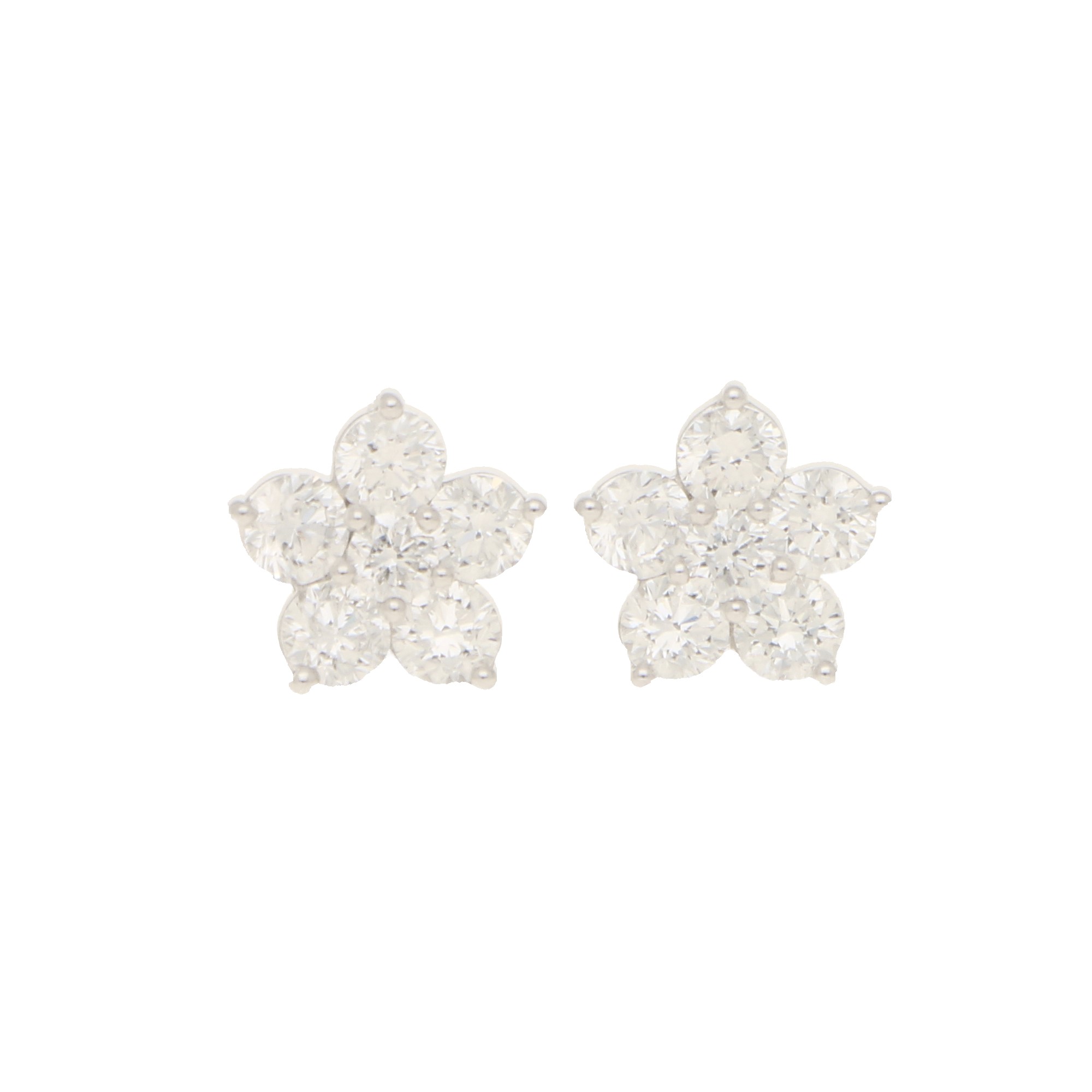 Diamond cluster earstuds set in 18K white gold at Susannah Lovis Jewellers