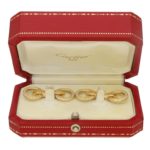 Cartier Double Sided Diamond Circle Snaffle Cufflinks