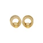 Cartier Double Sided Diamond Circle Snaffle Cufflinks