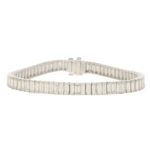 Art Deco Inspired Baguette Cut Diamond Tennis Bracelet