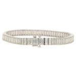 Art Deco Inspired Baguette Cut Diamond Tennis Bracelet