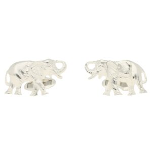 Elephant Swivel Cufflinks in Solid British Sterling Silver