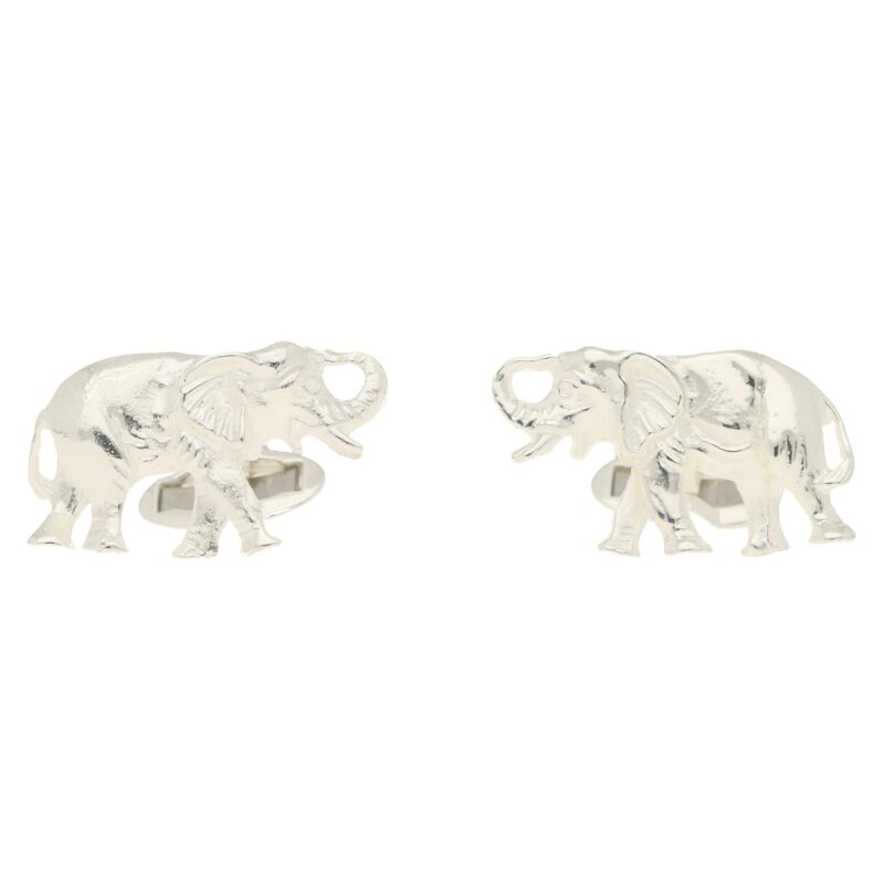 Elephant Swivel Cufflinks in Solid British Sterling Silver