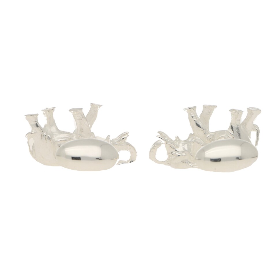 Elephant Swivel Cufflinks in Solid British Sterling Silver