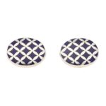 Harlequin Enamel Cufflinks in Sterling Silver