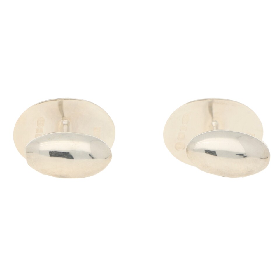 Harlequin Enamel Cufflinks in Sterling Silver