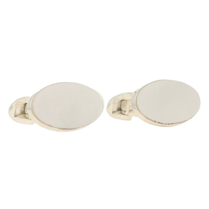 Mother-of-pearl Oval Swivel Cufflinks in Sterling Silver