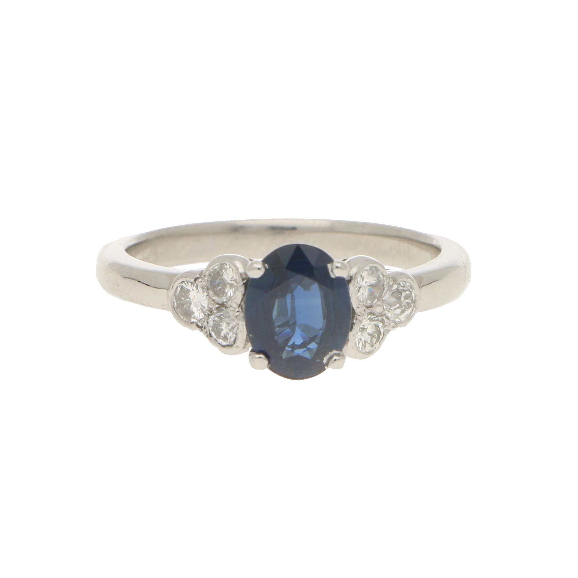 Sapphire and Diamond Engagement Ring Set in Platinum at Susannah Lovis ...