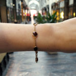 Red Garnet Spectacle Bracelet in 9k Yellow Gold