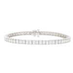 Princess-Cut Diamond Line Bracelet Set in Platinum