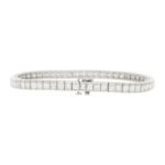 Princess-Cut Diamond Line Bracelet Set in Platinum