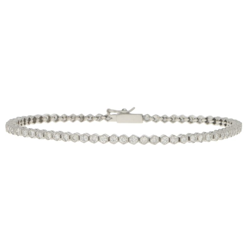 Diamond Line Bracelet Set in Platinum