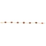 Red Garnet Spectacle Bracelet in 9k Yellow Gold