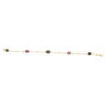 Tourmaline, Garnet and Diamond Spectacle Bracelet in 18k Gold