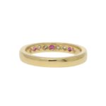 Diamond and Ruby Half Eternity Ring in 18k Yellow Gold