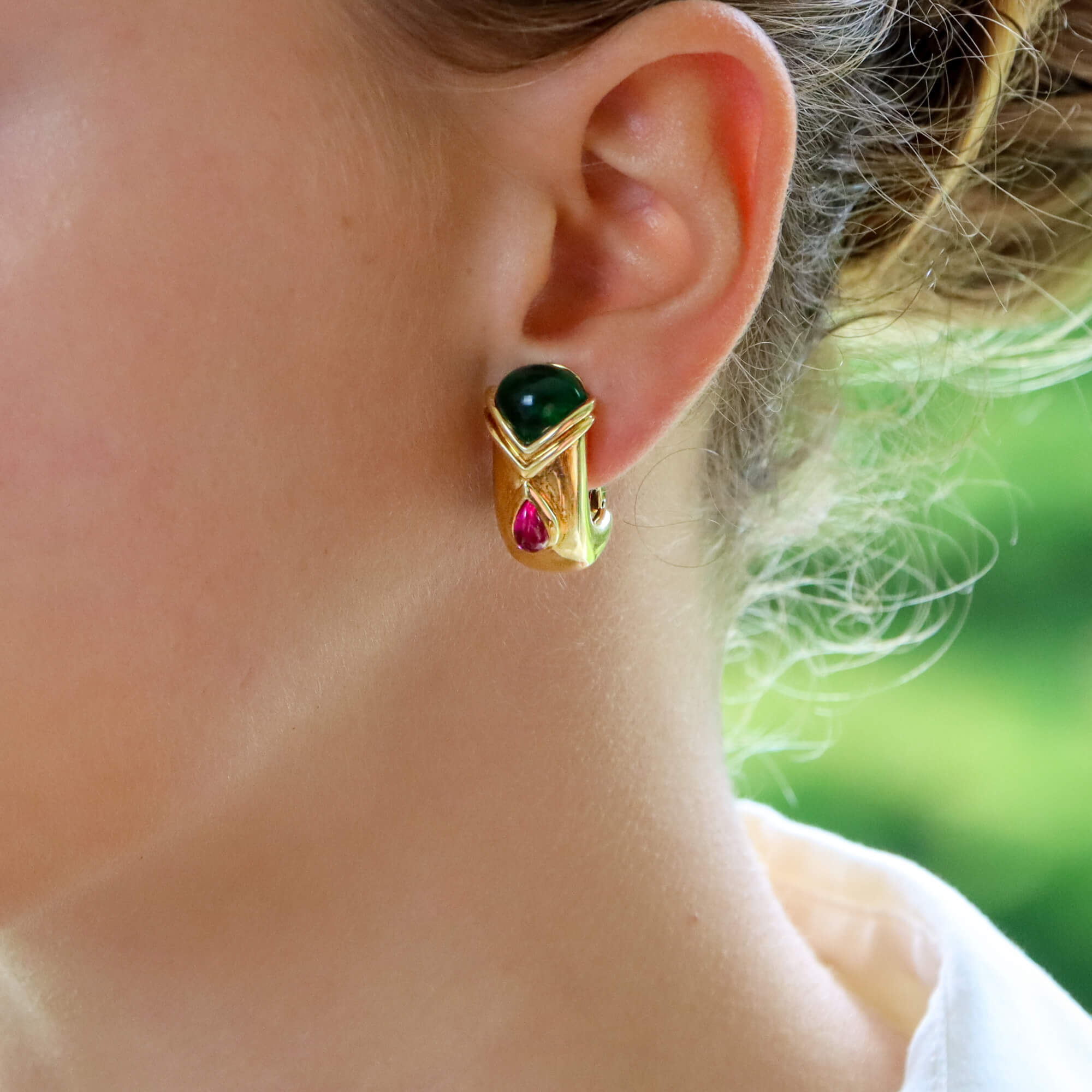 Clip on cheap pink earrings