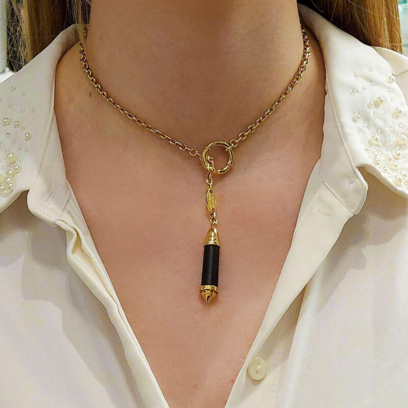 Chaumet Lariat Snakewood Necklace in 18k Yellow Gold