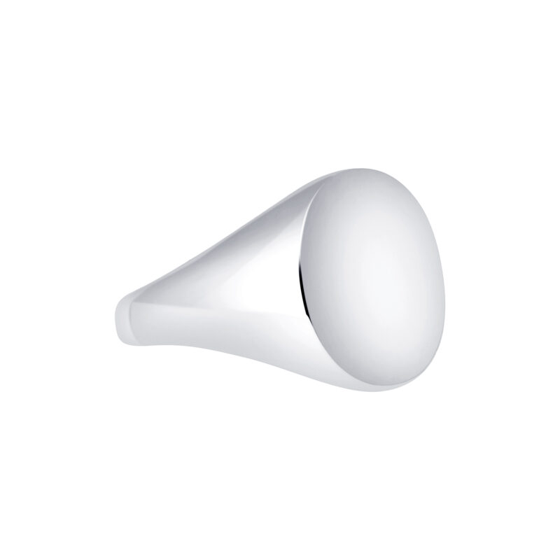18k white gold Oxford Oval Signet ring