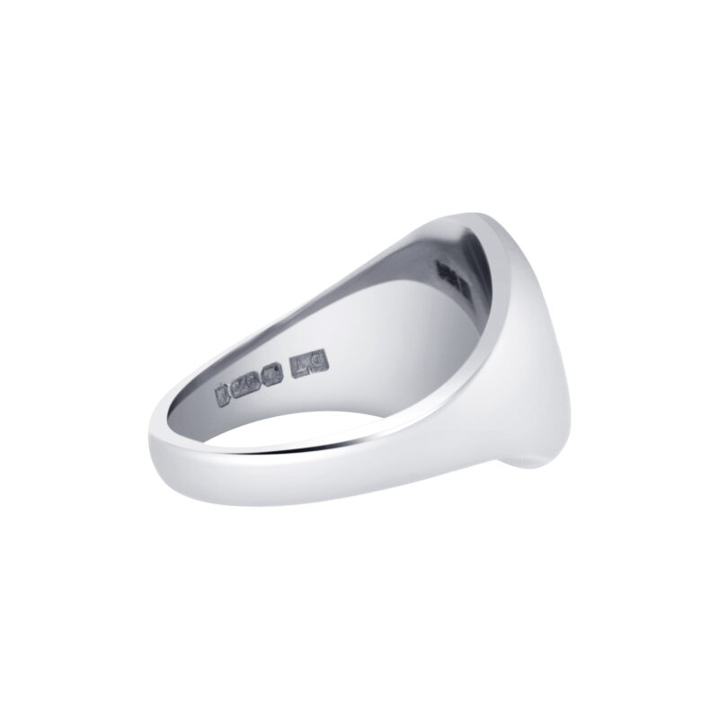 18k white gold Oxford Oval Signet ring