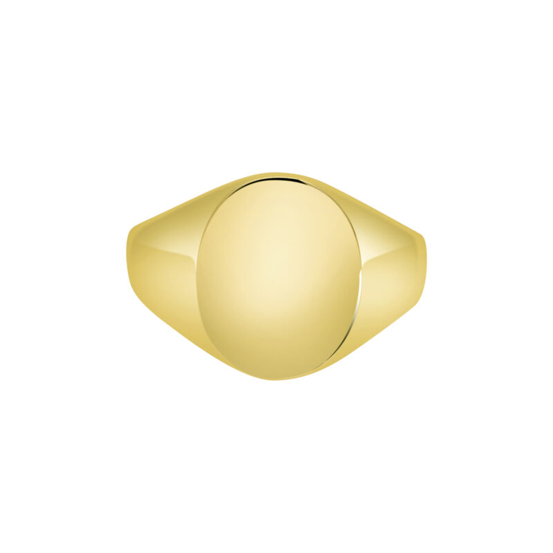 9k yellow gold Oxford Oval Signet ring