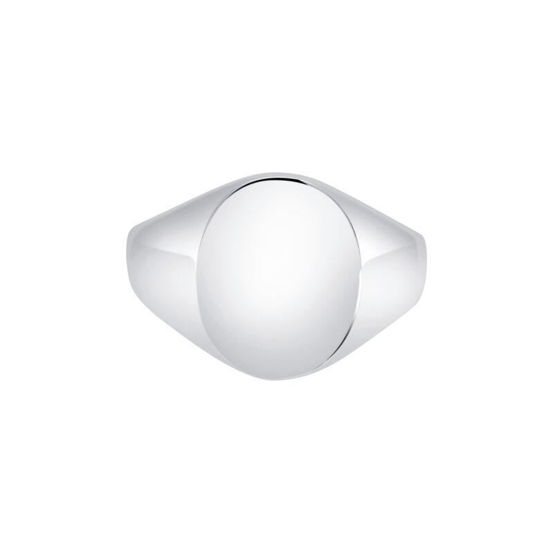18k white gold Oxford Oval Signet ring