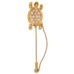 Mauboussin Moonstone and Diamond Stick Pin Set in 18k Gold