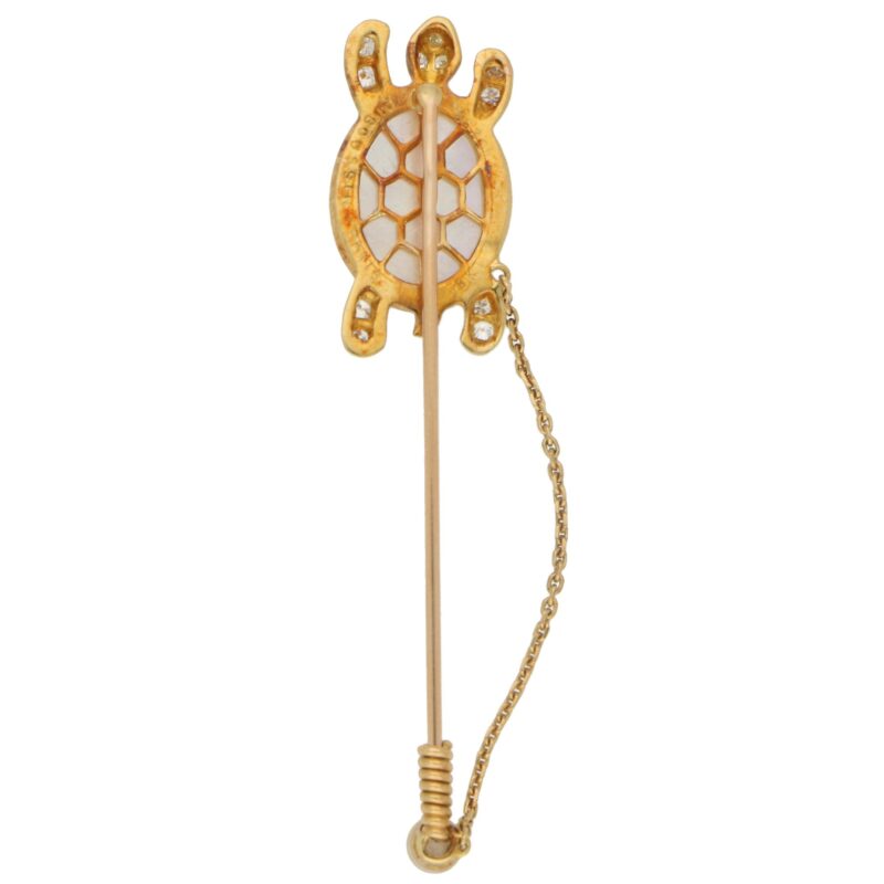 Mauboussin Moonstone and Diamond Stick Pin Set in 18k Gold