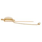 Mauboussin Moonstone and Diamond Stick Pin Set in 18k Gold