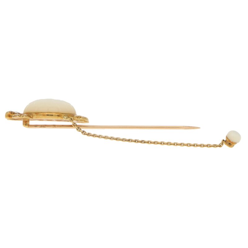 Mauboussin Moonstone and Diamond Stick Pin Set in 18k Gold