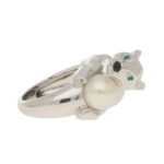 Cartier Panthere Pearl Ring in 18k White Gold