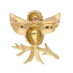 Tiffany & Co. Ruby Eyed Bird on Branch Brooch Set in 18k Gold