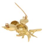 Tiffany & Co. Ruby Eyed Bird on Branch Brooch Set in 18k Gold