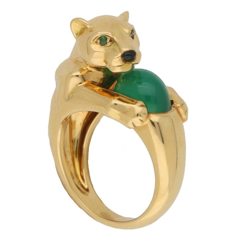 Panthère de Cartier Chalcedony, Emerald and Onyx Panther Ring