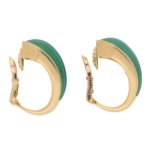 Boucheron Green Chrysoprase Clip On Half Hoop Earrings