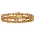 Filippini Fratelli Double Woven Chain Bracelet in Yellow Gold