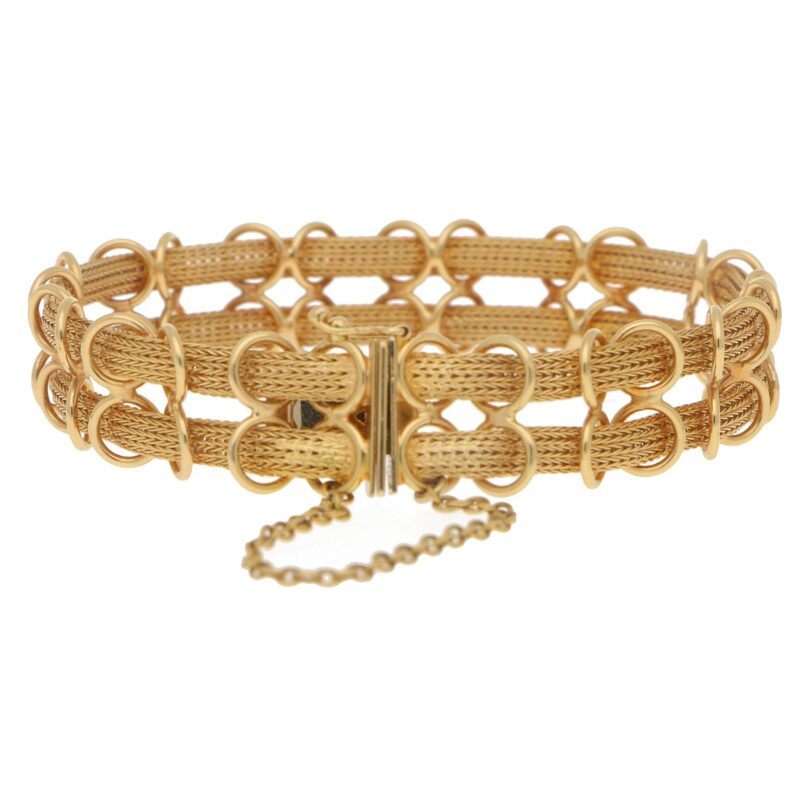 Filippini Fratelli Double Woven Chain Bracelet in Yellow Gold